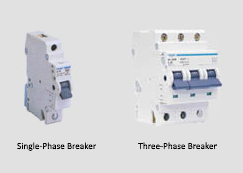 single and 3ph breakers